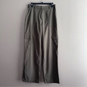 Express Olive Green Wide Leg High Rise Cargo Pants Womens 8 Lightweight Casual